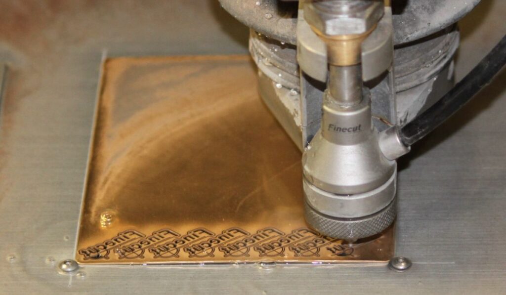 Precision cutting with Finepart abrasive micro waterjet machine Precision cutting with Finepart abrasive micro waterjet machine