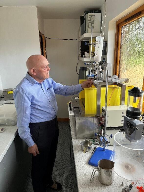 Donald Stuart Miller working with micro abrasive waterjet equipment