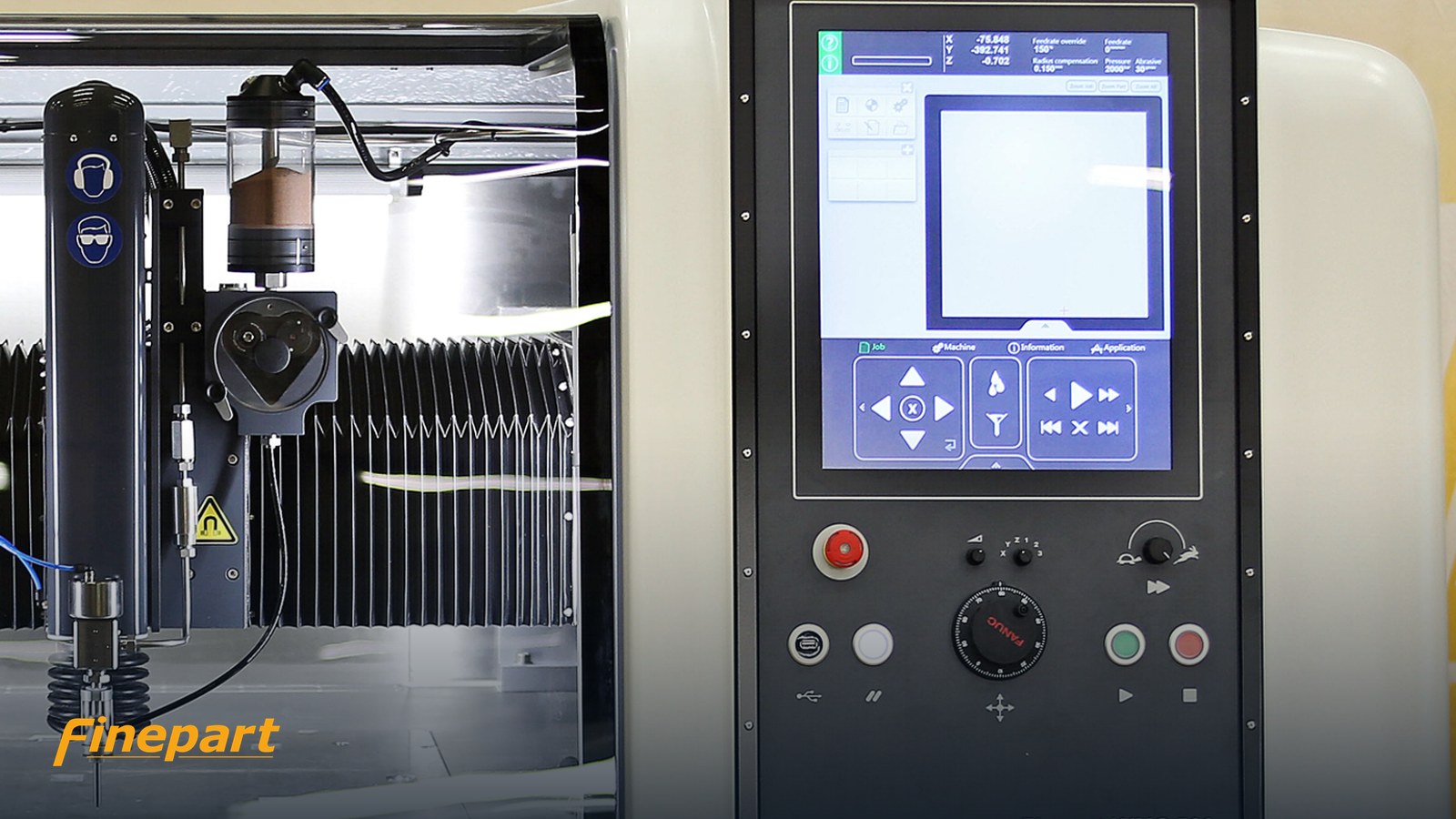 A precision component being cut, illustrating the choice between laser, CNC and waterjet for a given part