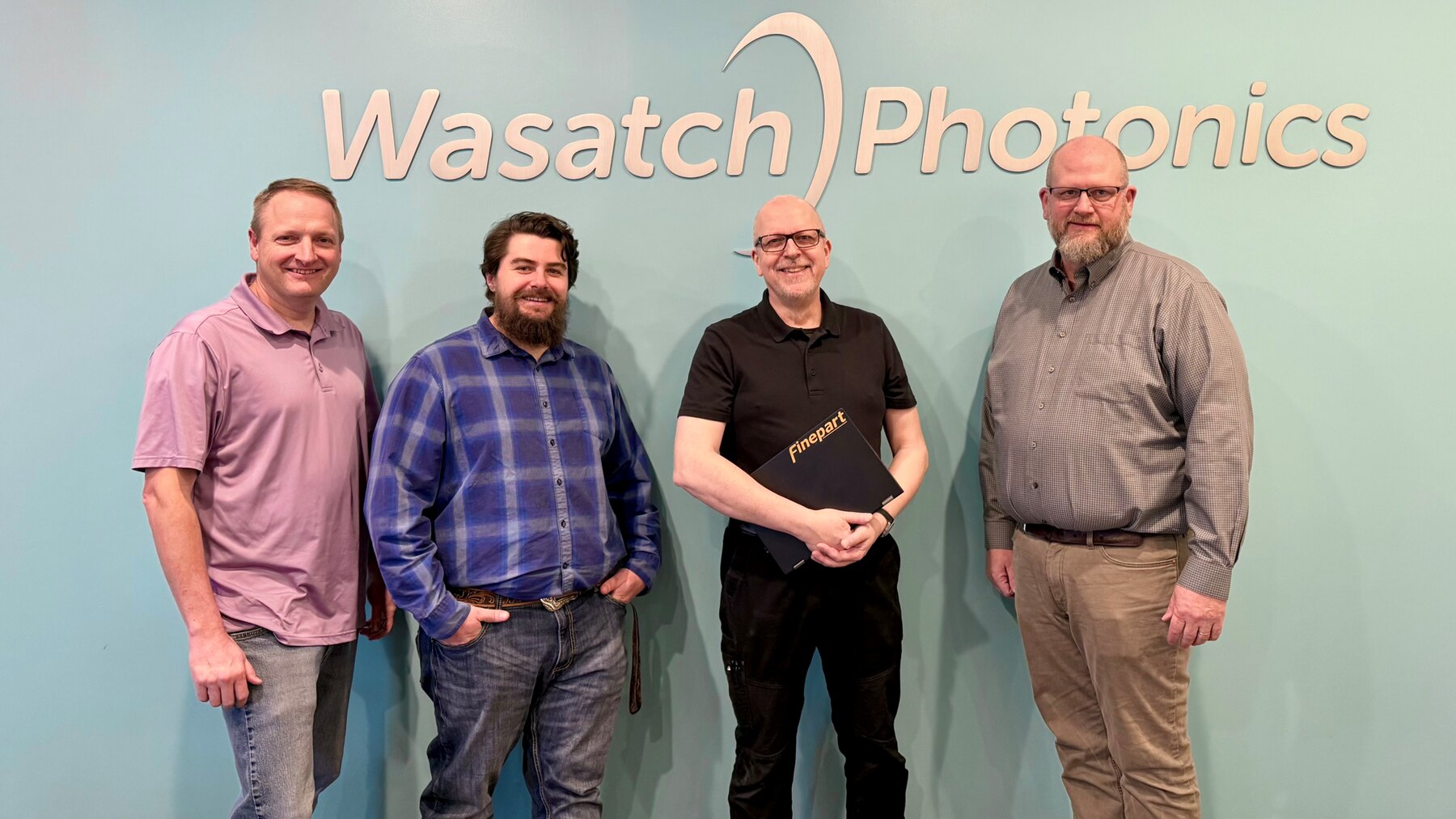 Wasatch Photonics and Finepart representatives at the Wasatch Photonics facility