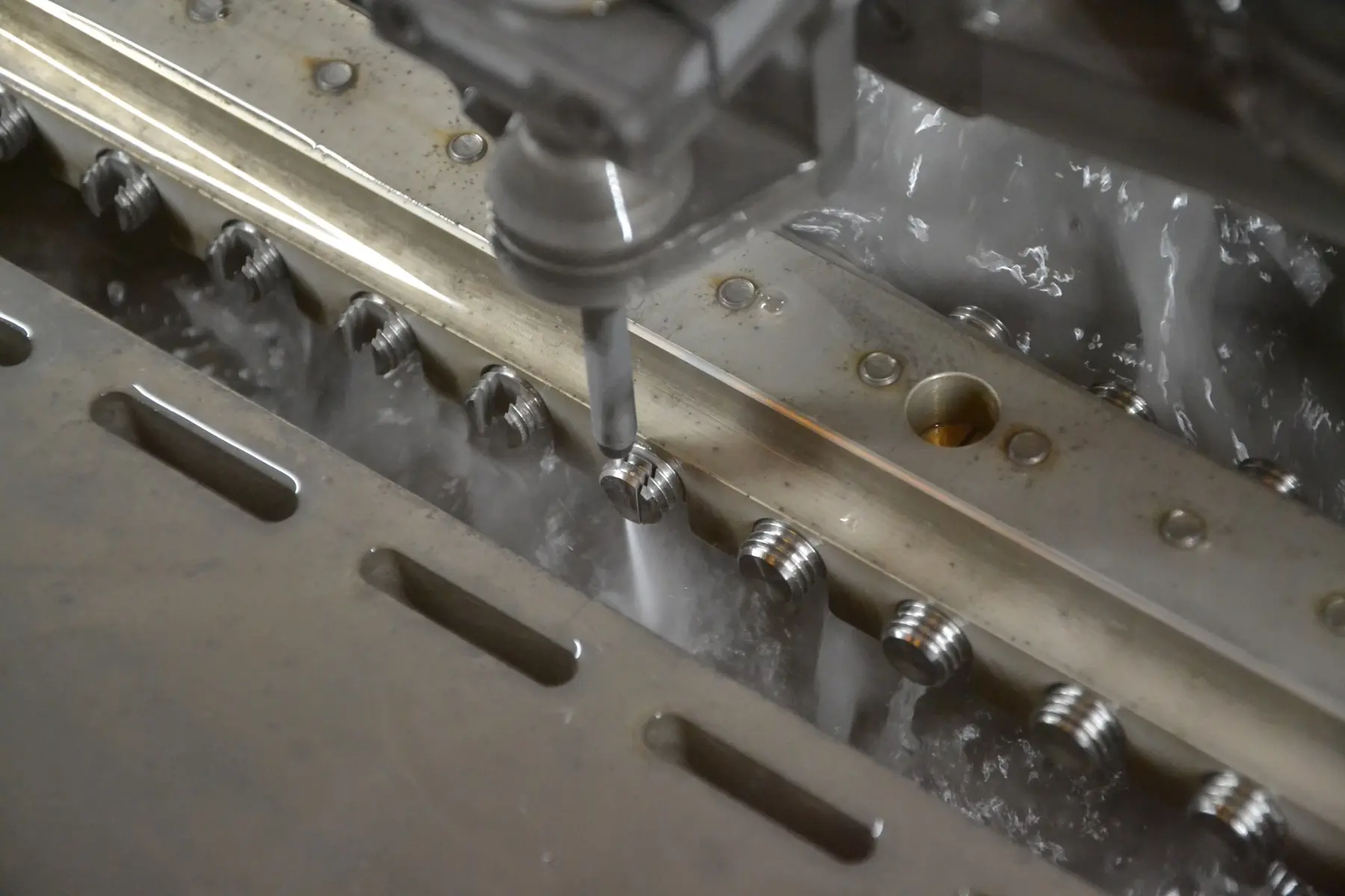 Micro abrasive waterjet cutting an aerospace component