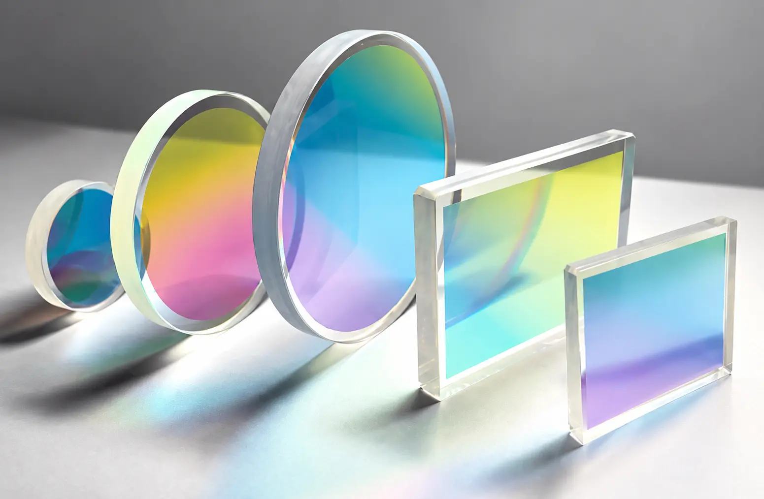 Illustration of circular and rectangular optical components