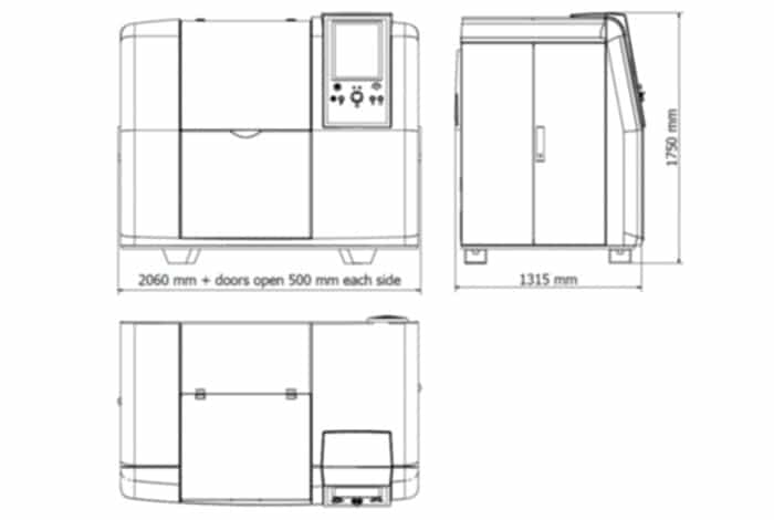 Schematic illustration of Finecut 5 axis waterjet machine