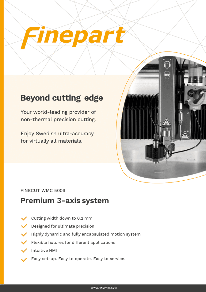 Finecut WMC 500II 3 Axis Micro Waterjet Brochure