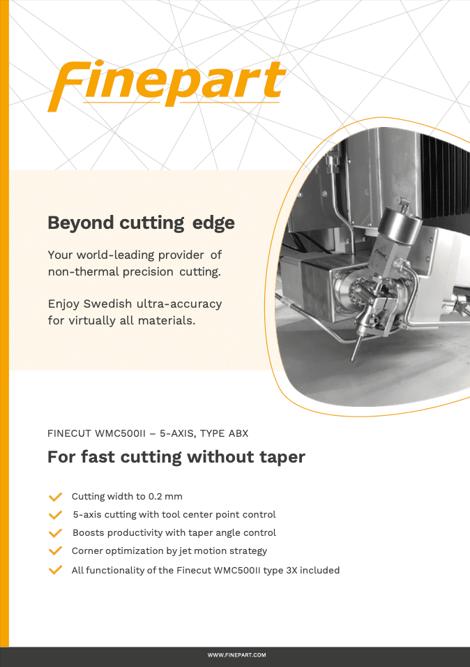 Finecut WMC 500II ABX micro waterjet brochure