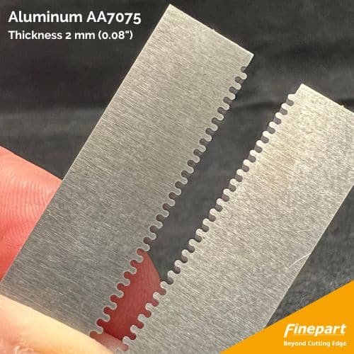 Micro abrasive waterjet cut Aluminum AA7075 (2 mm)