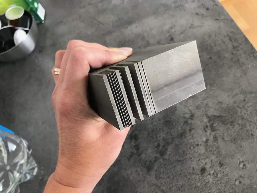 40 mm (1.6") thick titanium grade 4