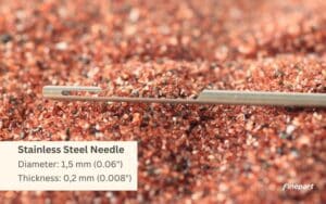 Precision cutting stainless steel needle with micro waterjet