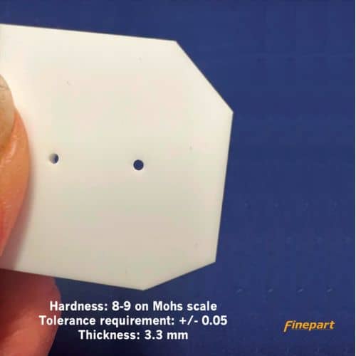 Micro waterjet cut ceramics thickness 3mm - Finepart