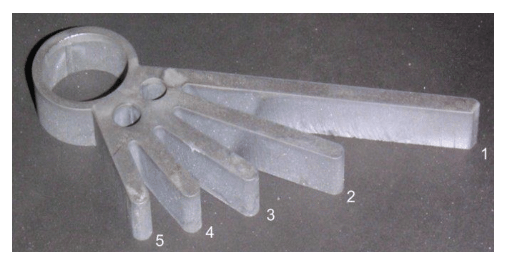 Waterjet cutting quality ratings from 1 to 6.